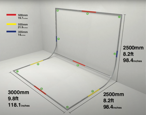 EASIFRAME® Cyclorama Curved Extra Large Extension Kit