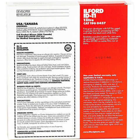ILFORD - ID11 FILM DEVELOPER, 1 PACKET makes 1 Litre