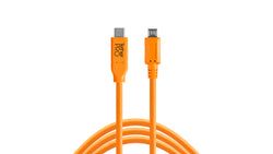 TetherPro USB-C to 2.0 Micro-B 5-Pin, 15 (4.6m), High-Visibility Orange
