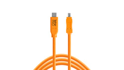 TetherPro USB-C to 2.0 Mini-B 8-Pin, 15 (4.6m), High-Visibility Orange