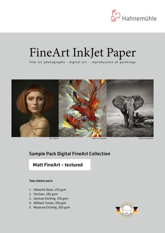 Hahnemuhle - Matte Textured Sample Pack - 13"x19", 10 sheets