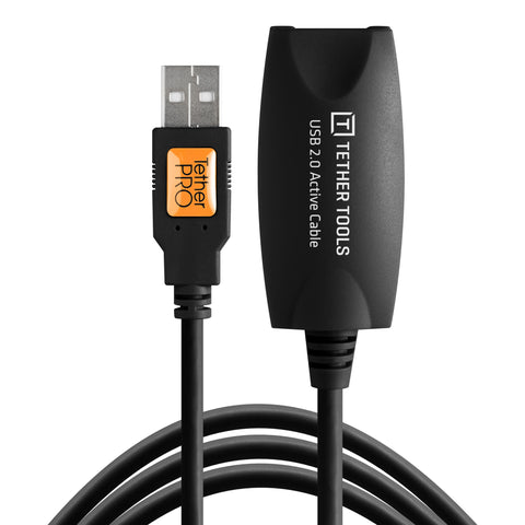 TetherPro USB 2.0 to USB Female Active Extension, 16 (5m), Black
