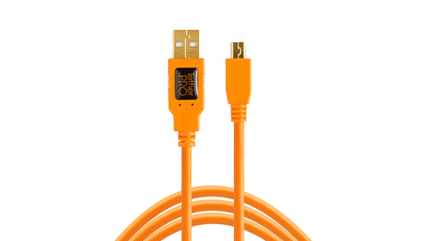 TetherPro USB 2.0 to Mini-B 5-Pin, 15 (4.6m), High-Visibility Orange