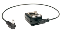 Kaiser Flash Shoe Adapter with hot flash contact and synchro cable