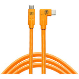 TetherGuard LeverLock & Cable Kit, USB-C to USB-C, 15′ (4.6m), Straight to Right - High-Visibility Orange