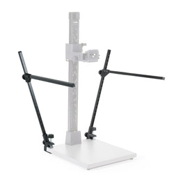 Kaiser Lamp Arms, consisting of two vertical arms, each with crossbar and clamp base