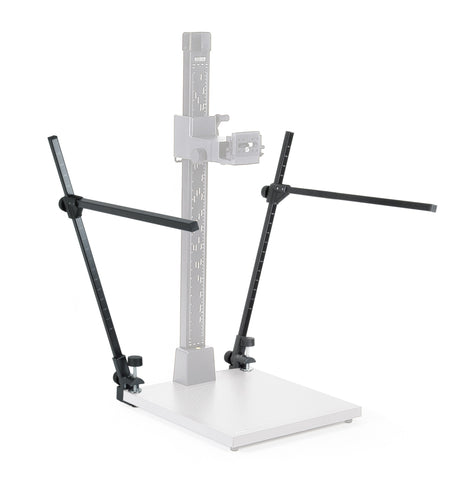 Kaiser Lamp Arms, consisting of two vertical arms, each with crossbar and clamp base