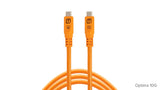 Tether Tools - TetherPro Optima 10G USB-C, Straight to Straight Cable, High-Visibility Orange