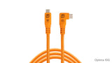 Tether Tools - TetherPro Optima 10G USB-C, Straight to Right Angle Cable, High-Visibility Orange