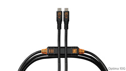 Tether Tools - TetherPro Optima 10G USB-C, Straight to Straight Cable, Black