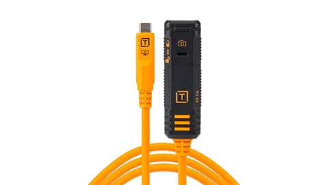 Tether Tools - TetherPro Optima 10G USB-C Locking Extension Cable - High Visibility Orange