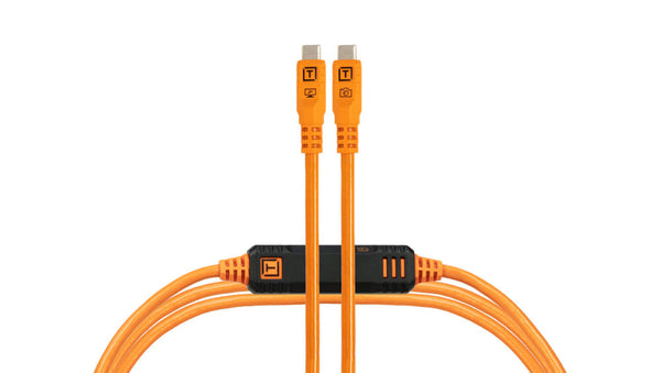 Tether Tools - TetherPro Optima 10G USB-C, Straight to Straight Cable, High-Visibility Orange
