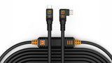 TetherPro USB-C to USB-C, 31 ft. (9.4m), Straight to Right Angle Cable- Black