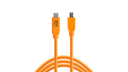 TetherPro USB-C to 2.0 Mini-B 5-Pin, 15 (4.6m), High-Visibility Orange