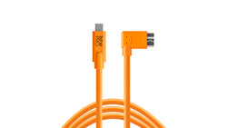 TetherPro USB-C to 3.0 Micro-B Right Angle, 15 (4.6m), High-Visibility Orange