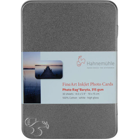 Hahnemuhle - Photo Rag® Baryta 4x6", 30 Cards in tin Hahnemuhle box