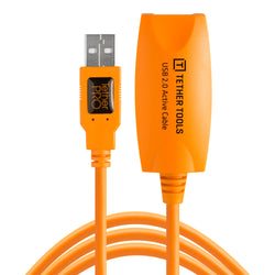 TetherPro USB 2.0 to USB Female Active Extension, 16 (5m), High-Visibility Orange