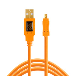 TetherPro USB 2.0 to Mini-B 8-Pin, 15 (4.6m), High-Visibility Orange