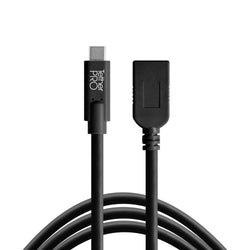 TetherPro USB-C to USB Female Adapter (extender), 15 (4.6m), Black