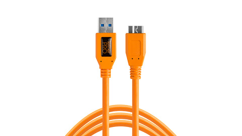 TetherPro USB 3.0 to Micro-B, 15 (4.6m), High-Visibility Orange